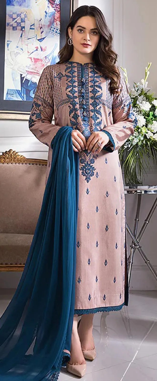 Eid Elegance – 3-Piece Embroidered Lawn Suit