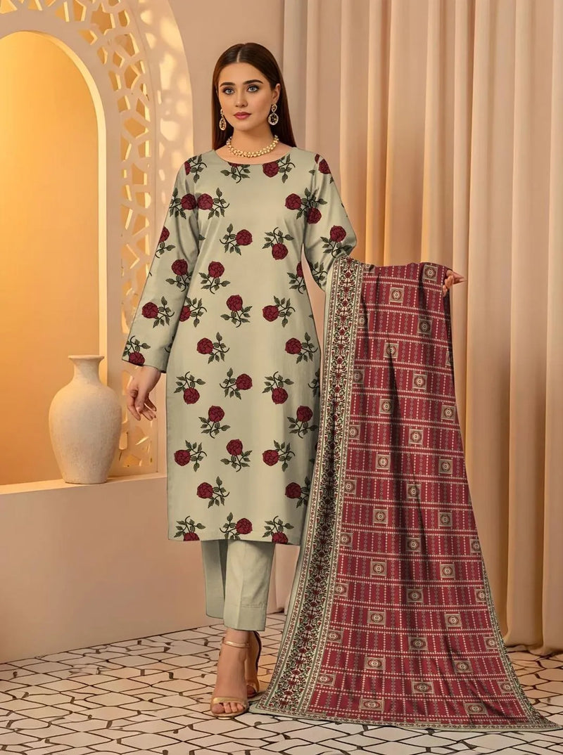 Timeless Charm – 3-Piece Printed Lawn Suit