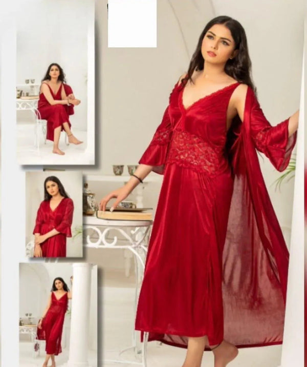 2 pcs Jersey Lace Nightwear Set – Lightweight Comfortable Loungewear