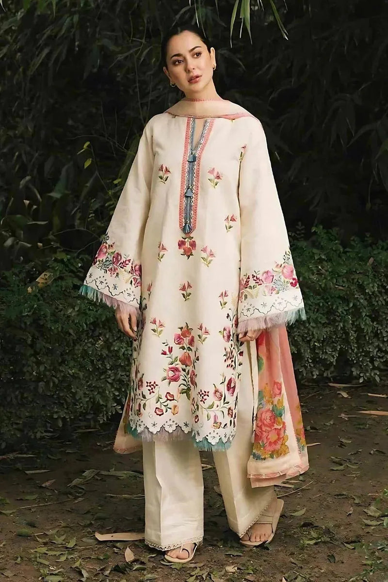 Ivory Grace – 3-Piece Fully Embroidered Lawn Suit with Printed Dupatta | Off White