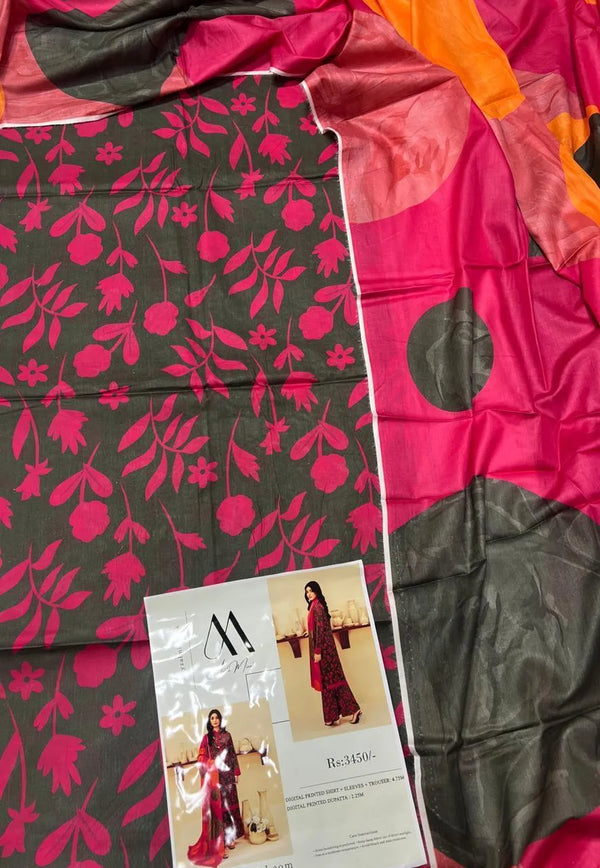 3-Piece Digital Print Lawn Suit – Chic & Contemporary Ensemble
