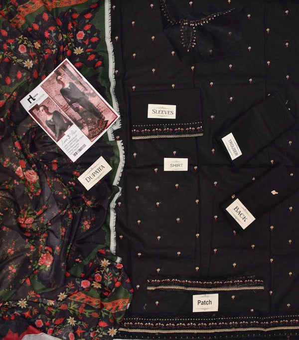 Eid Radiance – 3-Piece Fully Embroidered Lawn Suit with Printed Dupatta | Multicolor