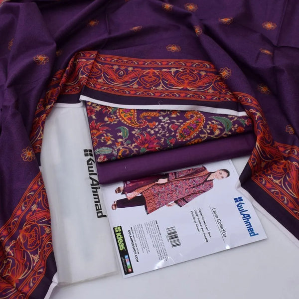 3-Piece Printed Lawn Suit – Elegant Summer Ensemble