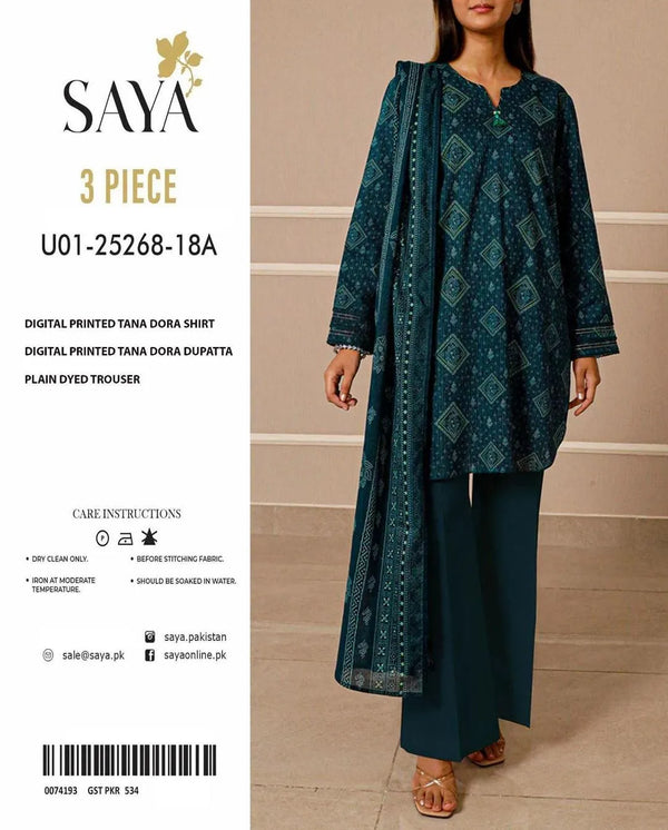 3-Piece Printed Lawn Suit – Festive Elegance