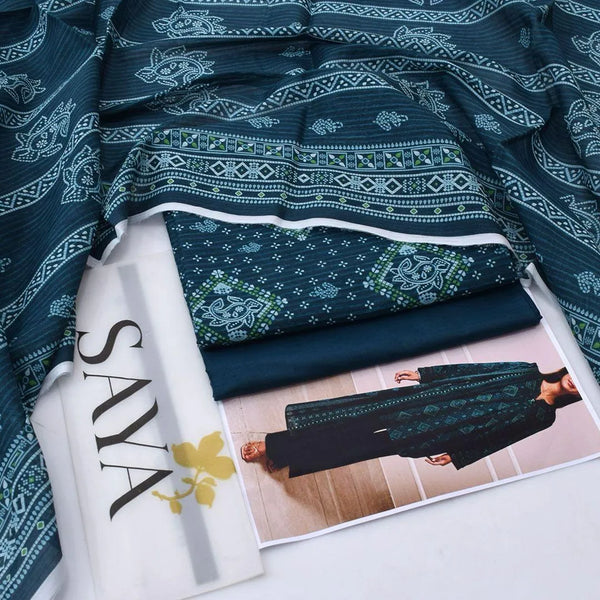 3-Piece Printed Lawn Suit – Festive Elegance