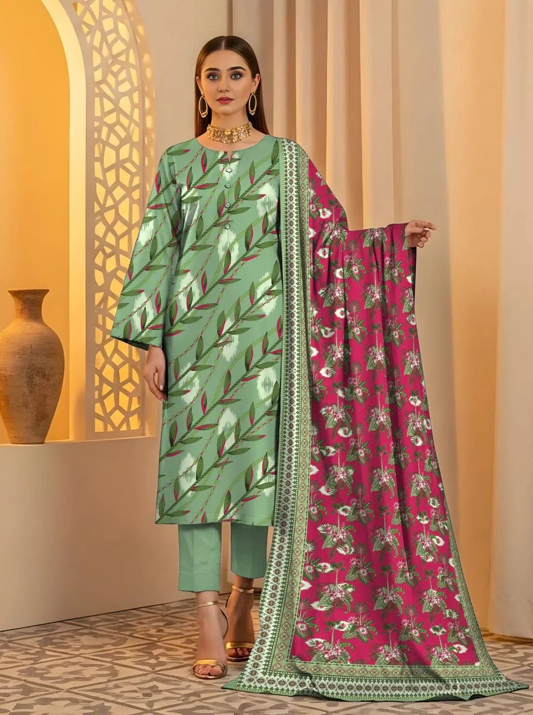 Timeless Charm – 3-Piece Printed Lawn Suit