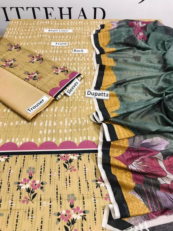 3-Piece Digital Print Lawn Suit – Summer Luxe Collection