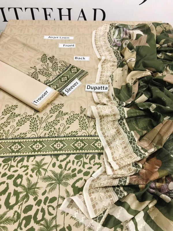 3-Piece Digital Print Lawn Suit – Summer Elegance