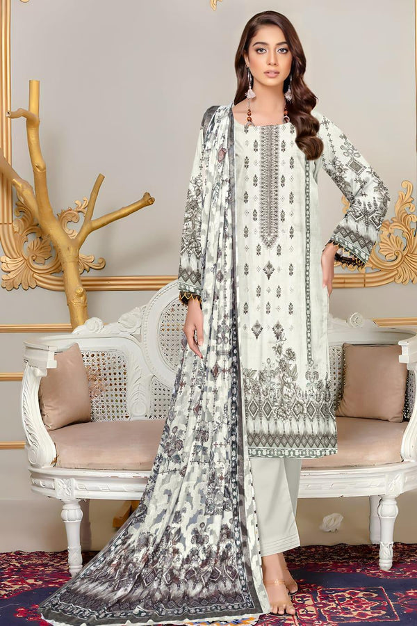 3-Piece Multicolor Digital & Embroidered Lawn Suit – Elegant Summer Collection