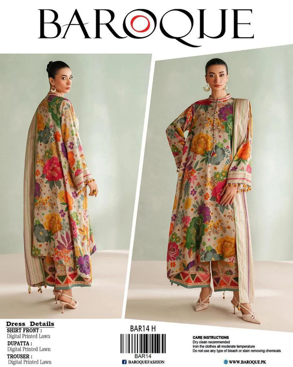 3-Piece Multicolor Printed Lawn Suit – Festive Ramzan Special