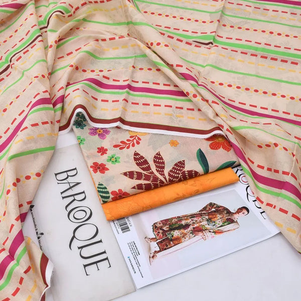 3-Piece Multicolor Printed Lawn Suit – Festive Ramzan Special