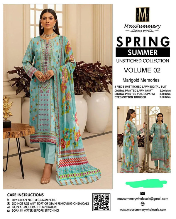 3-Piece Lawn Suit – Printed Elegance