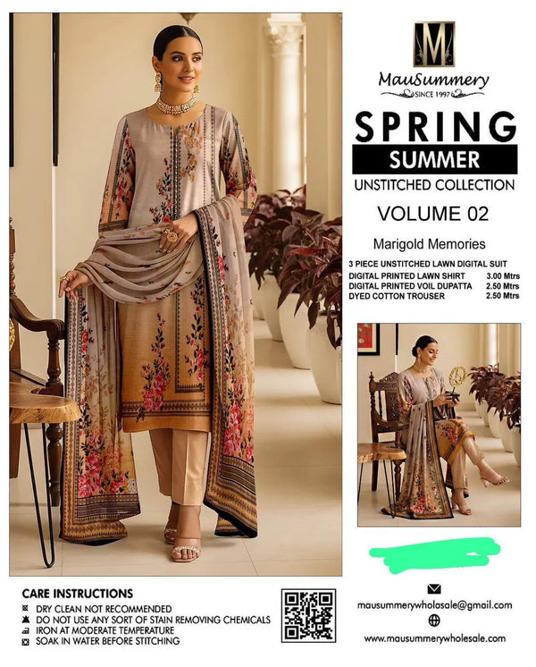 3-Piece Lawn Suit – Printed Elegance