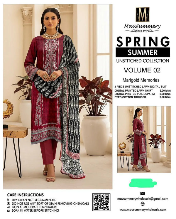 3-Piece Lawn Suit – Printed Elegance